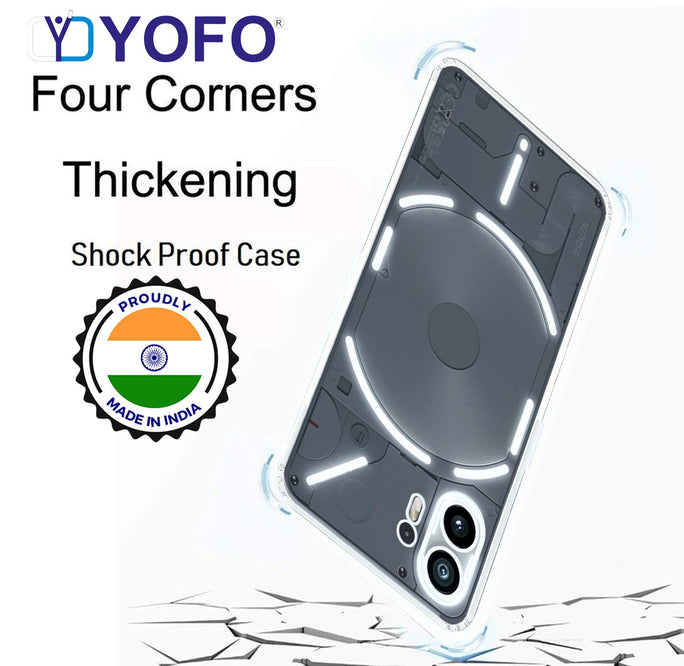 YOFO Back Cover for Nothing Phone 2 (SlimFlexible|Silicone|Transparent|Camera Protection|DustPlug)