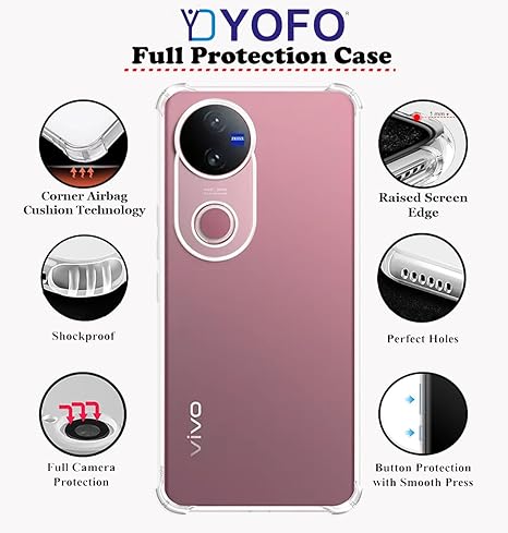 YOFO Transparent Back Cover for Vivo V50 / iQOO Z10R 5G / V50e 5G / Vivo T4R 5G