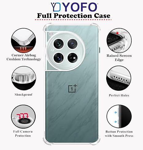 YOFO Transparent Back Cover for OnePlus 12 (5G)