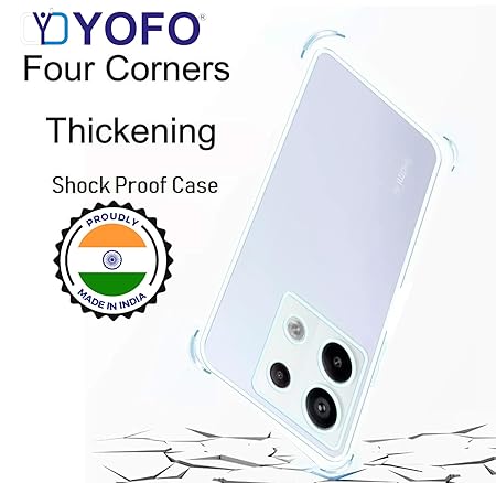 YOFO Back Cover for Mi Redmi Note 13 2.0 MM (Flexible|Silicone|Transparent|Full Camera Protection)