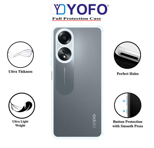 YOFO Back Cover for Oppo A58 (5G)(SlimFlexible|Silicone|Transparent|Camera Protection)