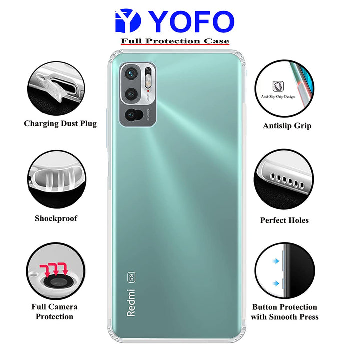 YOFO Transparent Back Cover for Mi Redmi Note 10T (5G)/ Poco M3 Pro