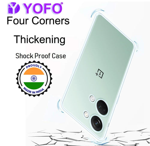 YOFO Back Cover for OnePlus Nord 3 (5G) 2.0 MM (Flexible|Silicone|Transparent|Full Camera Protection)
