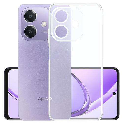 YOFO Back Cover for Oppo A3x (5G) (Flexible|Silicone|Transparent|Full Camera Protection|Dust Plug)