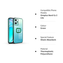 YOFO Electroplated Logo View Back Cover Case for OnePlus Nord CE-2 Lite (Transparent|Chrome|TPU+Poly Carbonate)- GREEN