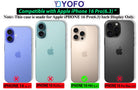 YOFO Silicone Transparent Back Cover for iPhone 16 Pro(6.3) inch (Flexible|Silicone|Transparent|Dust Plug|Camera Protection)