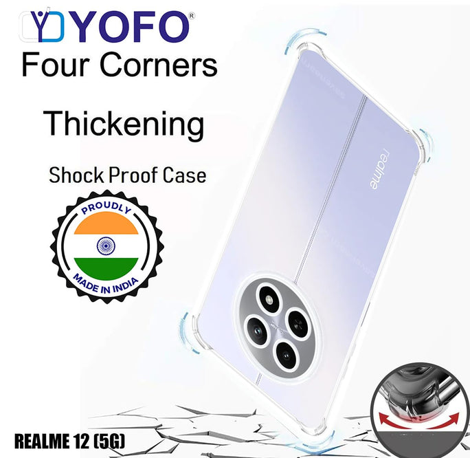 YOFO Transparent Back Cover for Realme 12 (5G)