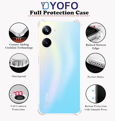 YOFO Transparent Back Cover for Realme 10 (5G)