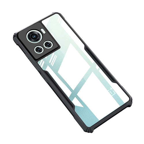 YOFO OnePlus 10R / 10R (5G) Prime Edition Cover | Camera Protection Shockproof Bumper-Edge | Acrylic Crystal Clear 360 Degree Protection TPU+PC | Transparent Eagle Back Case Cover (Black)