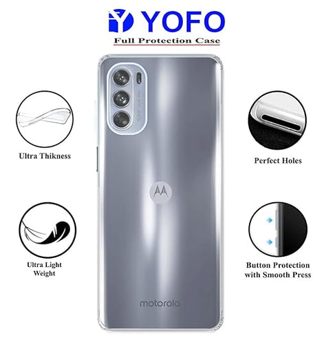 YOFO Back Cover for Motorola G82 (5G) (Silicone|Transparent|Camera Protection)