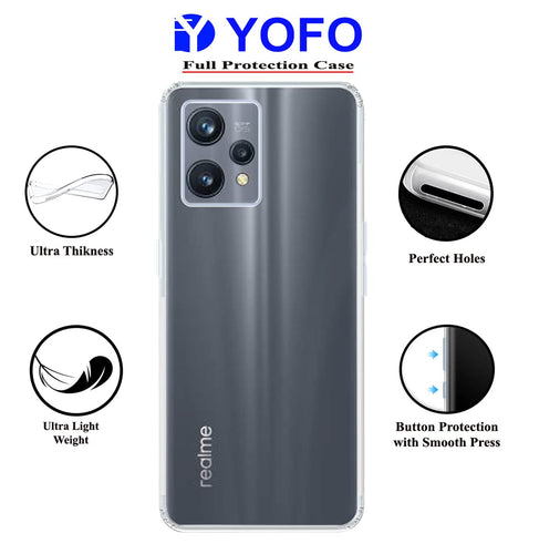 YOFO Back Cover for Realme 9 Pro + (5G) (Silicone|Transparent|Camera Protection)