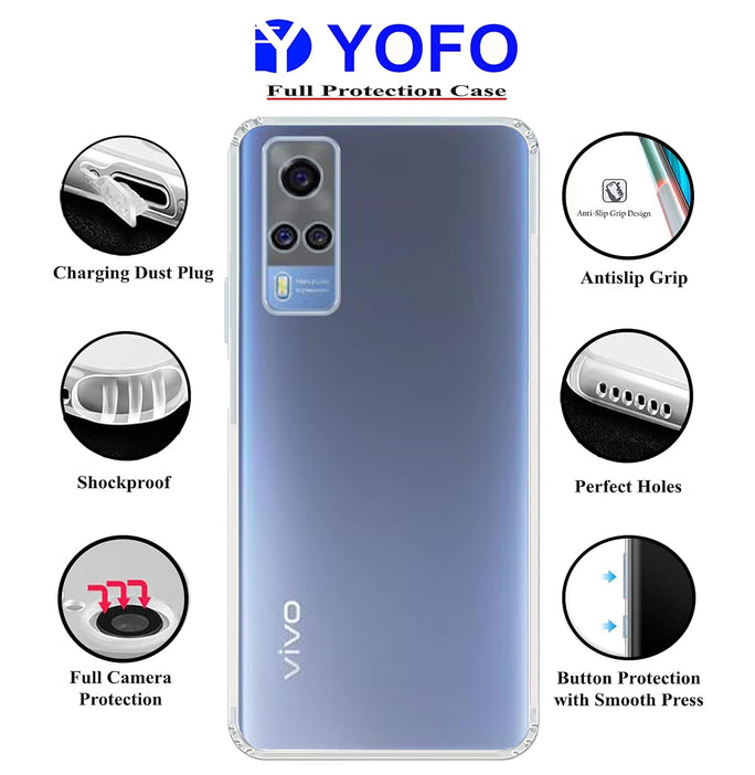 YOFO Transparent Back Cover for Vivo Y51(2020) / Y31(2021) / Y51A / Y53s (4G)