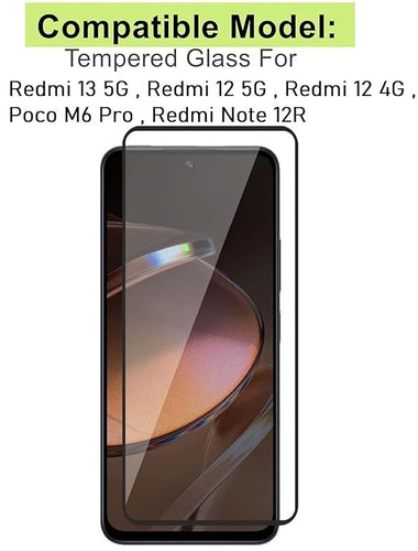 YOFO Edge to Edge Tempered Glass for Redmi 13 5G,  Redmi 12 4G/5G