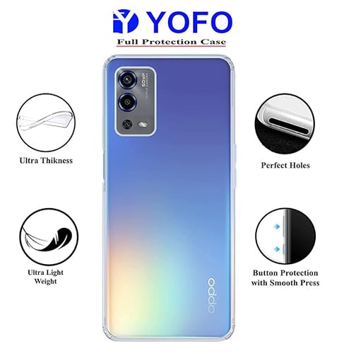 YOFO Back Cover for Oppo A55 (Silicone|Transparent|Camera Protection)