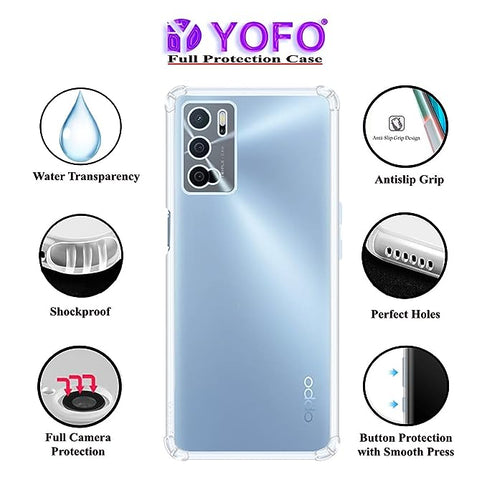 YOFO Back Cover for Oppo A16 (4G) (Flexible|Shockproof|Silicone|Transparent|Camera Protection)