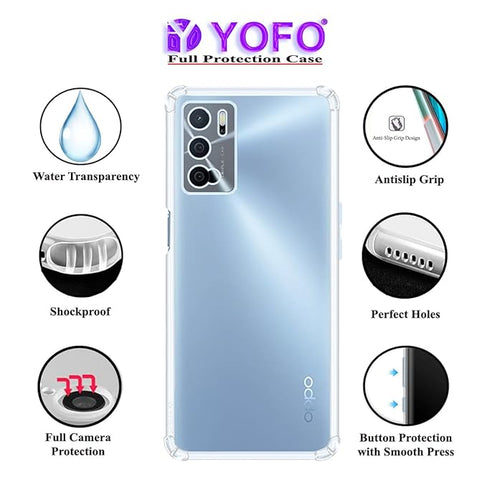 YOFO Back Cover for Oppo A16 (4G) (Flexible|Shockproof|Silicone|Transparent|Camera Protection)