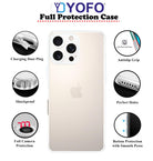 YOFO Silicone Transparent Back Cover for iPhone 16 Pro(6.3) inch (Flexible|Silicone|Transparent|Dust Plug|Camera Protection)