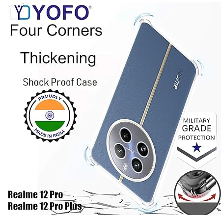 YOFO Transparent Back Cover for Realme 12 Pro / 12 Pro Plus