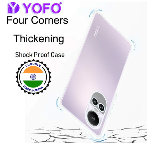YOFO Back Cover for Oppo Reno 10/10 Pro (SlimFlexible|Silicone|Transparent|Camera Protection|DustPlug)