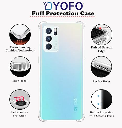 YOFO Transparent Back Cover for Oppo Reno 6 Pro