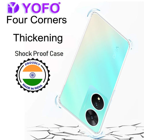 YOFO Back Cover for Vivo T2 (5G) (Silicone|Transparent|Camera Protection)