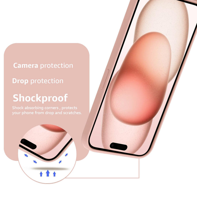 YOFO Basics Liquid Silicone Case for iPhone 15 Plus | Shockproof, Drop and Camera Protection, Soft Microfiber Lining inside| Back Case Cover for iPhone 15 Plus - Pink (SALE)