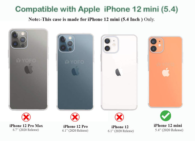 YOFO Silicone Back Cover for Apple iPhone 12 Mini (5.4)