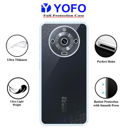 YOFO Back Cover for Realme 11 Pro / 11 Pro+ / 60 Pro (5G) (Flexible|2.0MM|Silicone|Transparent|Full Camera Protection)