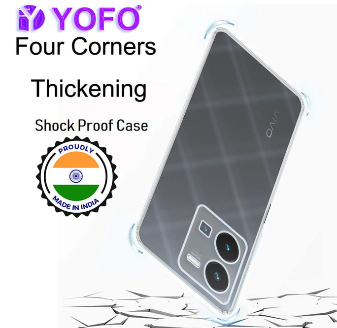 YOFO Back Cover for Vivo Y35 (Silicone|Transparent|Camera Protection)