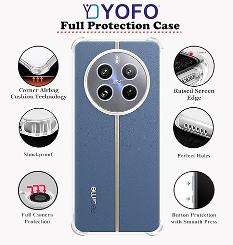 YOFO Transparent Back Cover for Realme 12 Pro / 12 Pro Plus