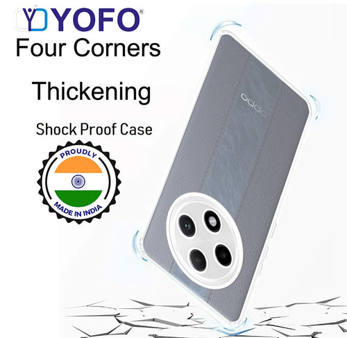 YOFO Back Cover for Oppo F27 Pro / F27 Pro Plus (5G) (Flexible|Silicone|Transparent|Full Camera Protection|Dust Plug)