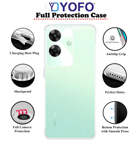 YOFO Transparent Back Cover Case for Realme C61 (4G)