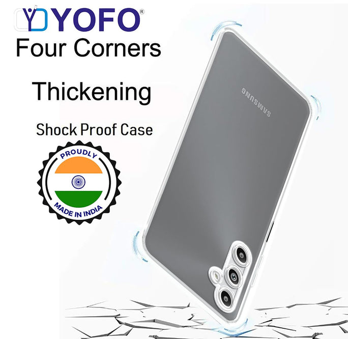YOFO Back Cover for Samsung Galaxy A05s (Flexible|Silicone|Transparent|Dust Plug|Camera Protection)