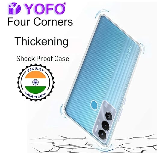 YOFO Back Cover for Tecno Pova Neo (Silicone|Transparent|Camera Protection)