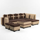 Sofa Set 8 Seater L Shape Sofa Set | 2 Ottoman, 6 Small Pillow with Coffee Table for Living Room Furniture