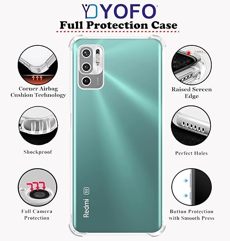 YOFO Transparent Back Cover for Mi Redmi Note 10T (5G)/ Poco M3 Pro