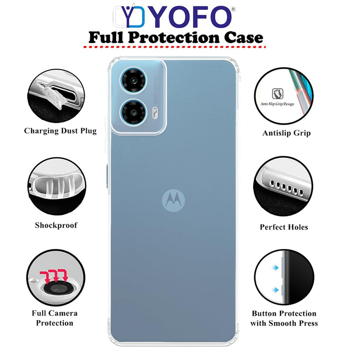 YOFO Transparent Back Cover for Motorola G45 / G34 (5G)