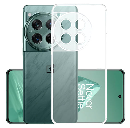 YOFO Back Cover for OnePlus 12 (5G) (Flexible|Silicone|Transparent|Full Camera Protection|Dust Plug)