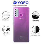 YOFO Rubber Back Cover Case for Infinix Hot 9 / Hot 9 Pro (Transparent) with Bumper Corner   (SALE)