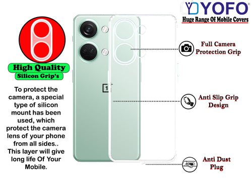 YOFO Back Cover for OnePlus Nord 3(5G)(SlimFlexible|Silicone|Transparent|Camera Protection|DustPlug)