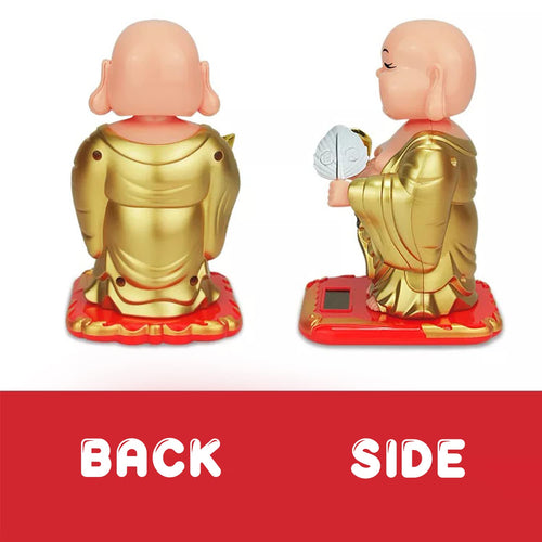 Laughing Buddha Feng-Shui, Positive Energy, Money Luck & Prosperity Decorative Showpiece (Plastic, Gold & Red)