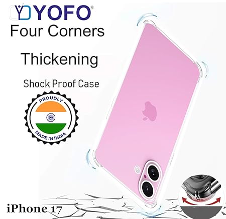 YOFO Transparent Back Cover for Apple iPhone 17