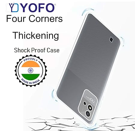 YOFO Back Cover for Realme Narzo 50i (Flexible|Silicone|Transparent|Full Camera Protection)