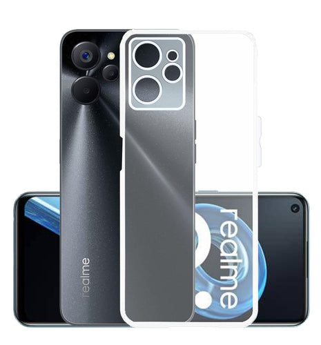 YOFO Back Cover for Realme 9i(5G) (Flexible|Silicone|Transparent|Full Camera Protection|Dust Plug)