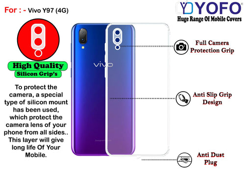 YOFO Back Cover for Vivo Y97 (SlimFlexible|Silicone|Transparent|Camera Protection|DustPlug)