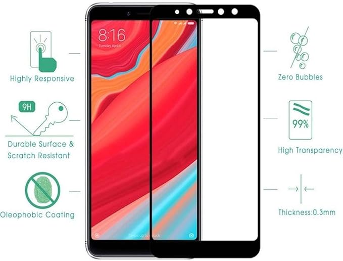 YOFO Edge to Edge Tempered Glass for Mi Redmi Y2