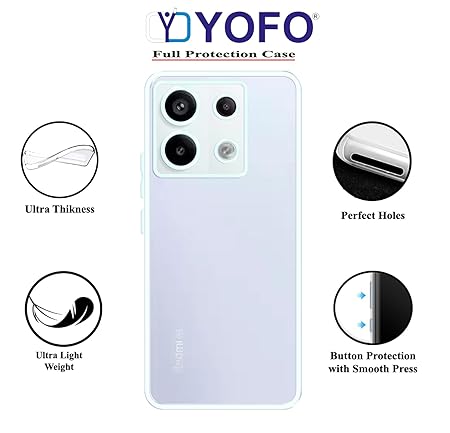 YOFO Transparent Back Cover for Mi Redmi Note 13 Pro