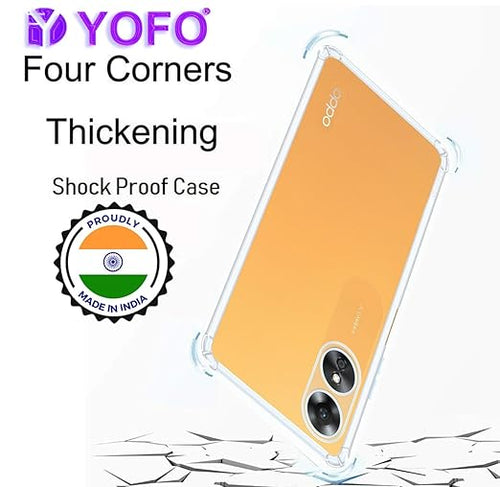 YOFO Back Cover for Oppo A17 (Flexible|Shockproof|Silicone|Transparent|Camera Protection)