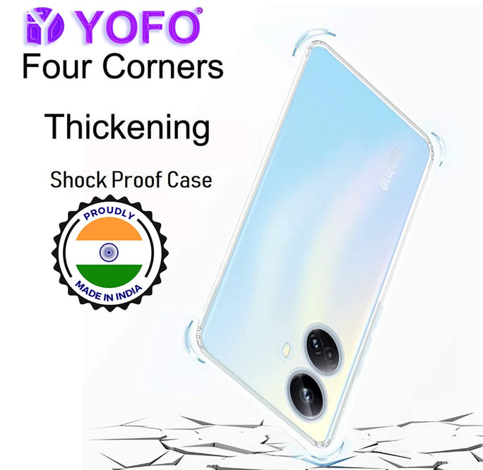 YOFO Back Cover for Realme 10 Pro Plus (5G) (Silicone|Transparent|Camera Protection)