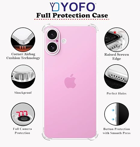 YOFO Transparent Back Cover for Apple iPhone 17